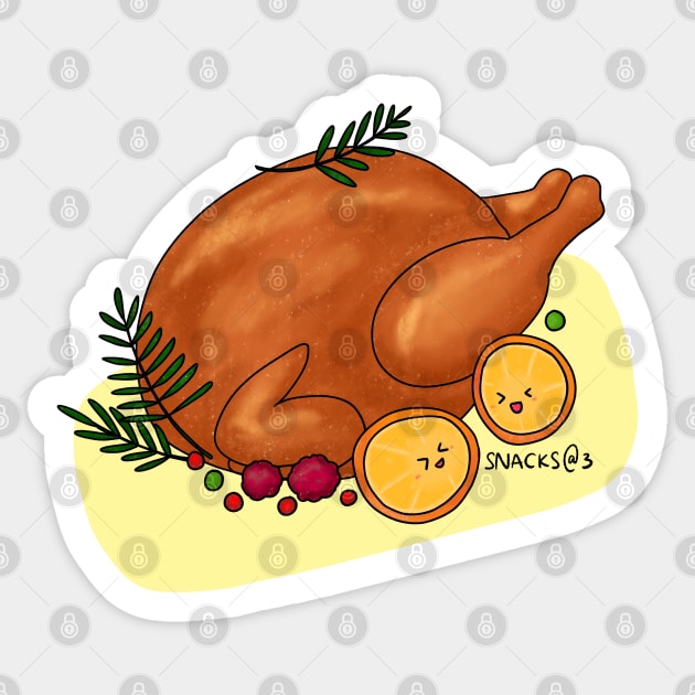 Christmas Turkey Sticker by Snacks At 3